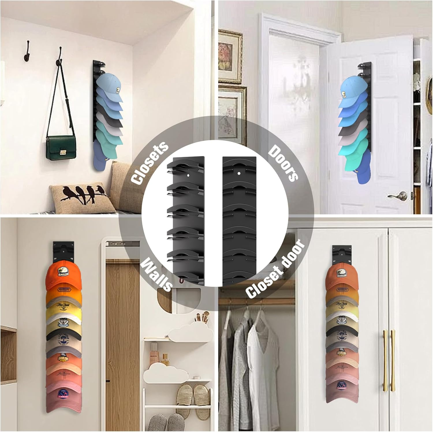 🧢New Wall-mounted Baseball Cap Storage Rack