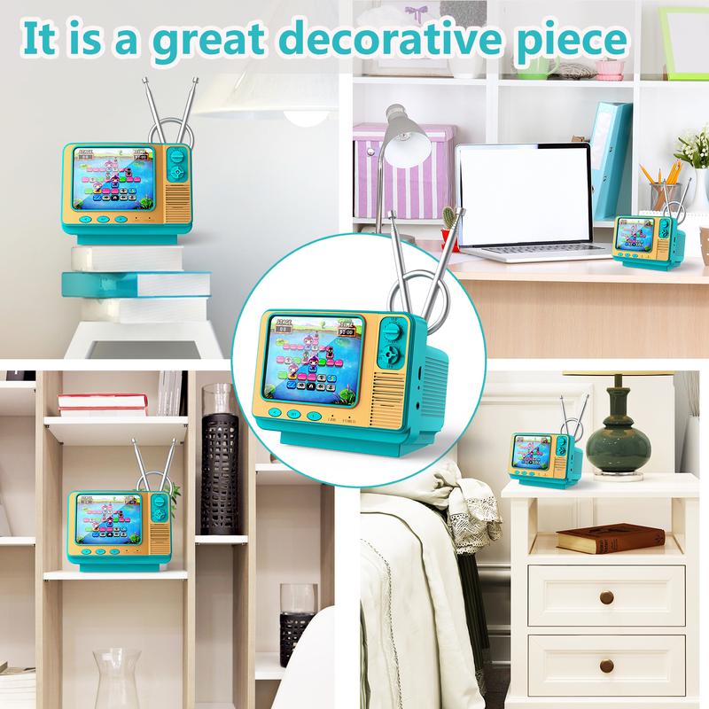 PYBGE GV300S Retro Video Game Console – 308 Classic Built-In Games, 3-Color Retro Gamepad, Mini Handheld TV-Style Game Player for Kids & Adults Nostalgia