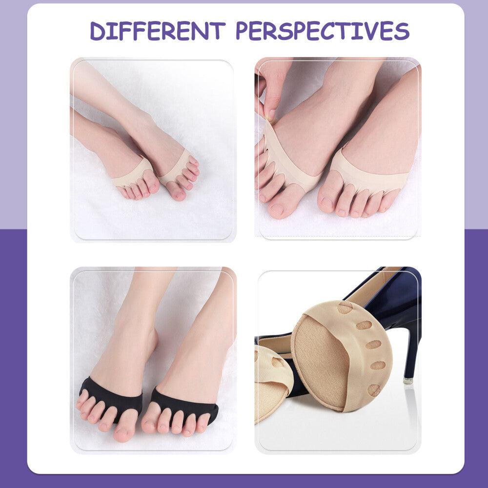 🔥New Year's Discounts: 50% OFF⏰ 2 Pairs Invisible Five-Toe Forefoot Cushion & Toe Liner Socks — Comfort Pads for High Heels, Boots, Sneakers
