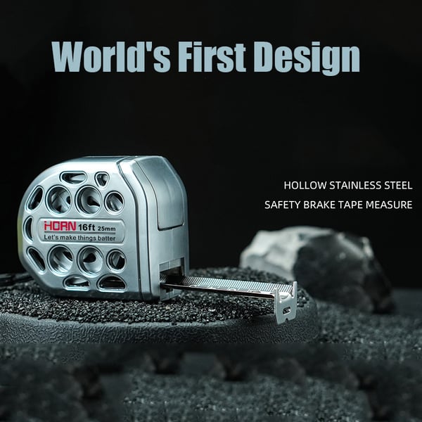 5 m langes, einziehbares Maßband aus Edelstahl mit magnetischer Auto-Lock-Funktion, wasserdicht und tragbar, inklusive rostfreiem Schutzkoffer.
