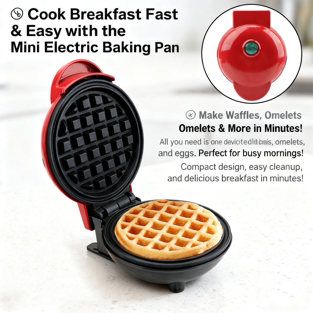 🎄Christmas Special: 48% Off🍳 Mini Electric Baking Pan & Waffle Maker