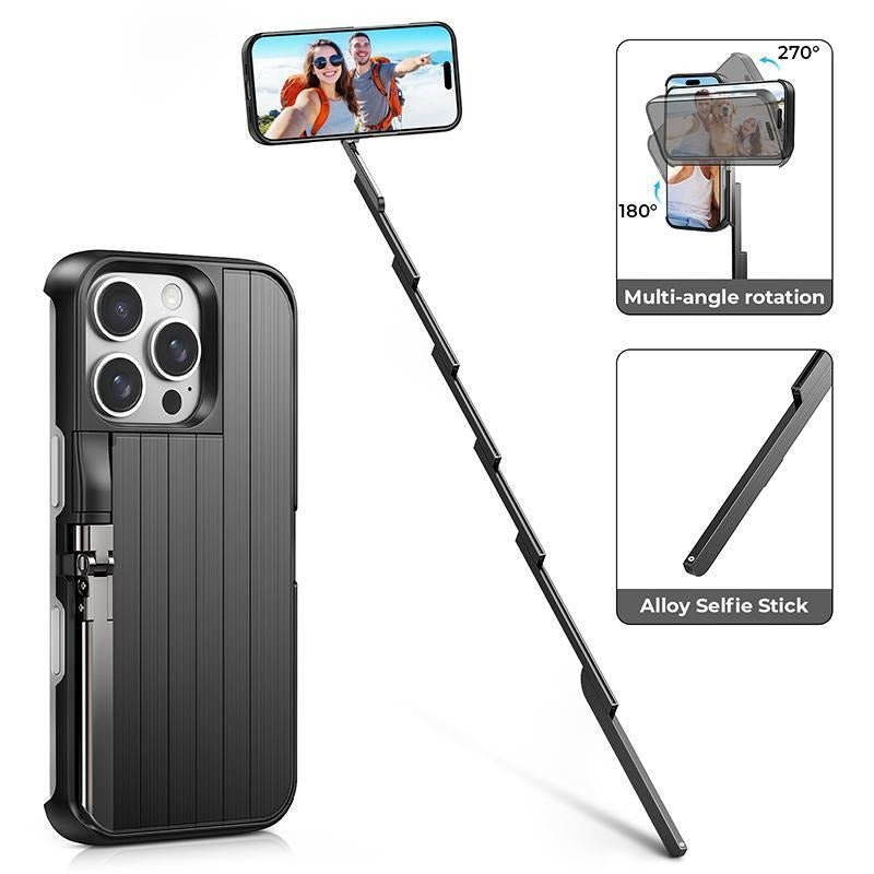 🏆Flash 48%⚡ 50K+ SOLD! Almost Gone💥 3-in-1 Foldable Phone Case with Selfie Stick , Bluetooth Remote & Multi-Angle Stand Concert Phone Case