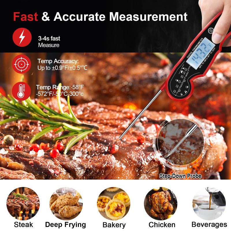 🎄Christmas Special: 48% Off🔥[BBQ Essential]Digital Meat Thermometer-3s Instant Read Backlight Magnetic Waterproof