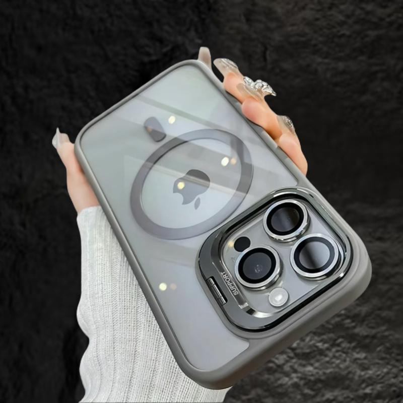 LINDOUBLIN Magnetic Case for Apple iPhone 17 16 15 14 13 Max Plus Pro with MagSafe Camera Ring Holder,Military-Grade Protection,Anti-Fall,Non-Yellowing, Wireless Casing Protector Mobile Phone Cover,Black