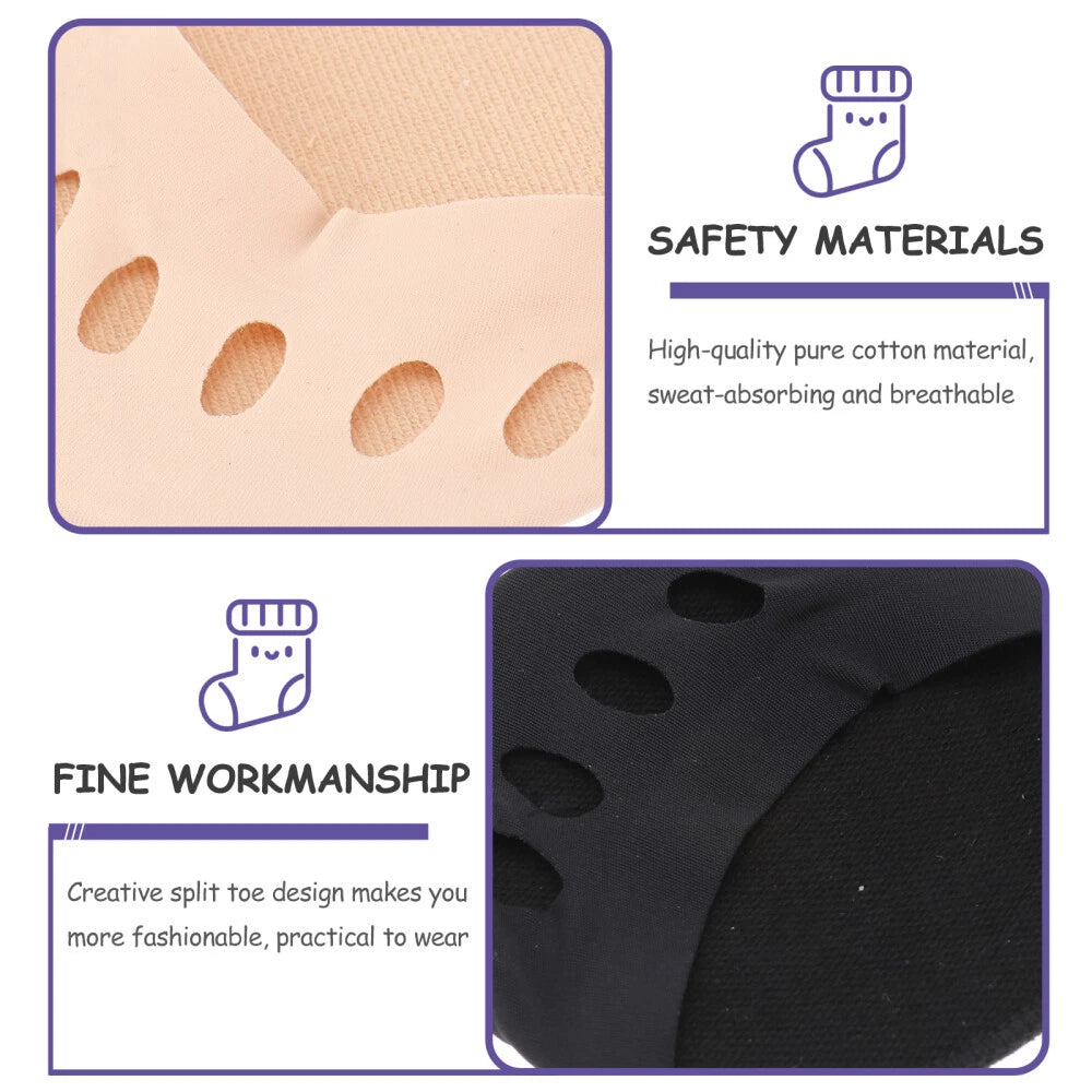 🔥New Year's Discounts: 50% OFF⏰ 2 Pairs Invisible Five-Toe Forefoot Cushion & Toe Liner Socks — Comfort Pads for High Heels, Boots, Sneakers
