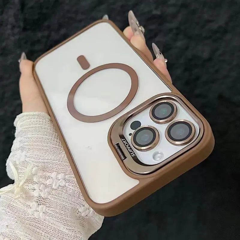 LINDOUBLIN Magnetic Case for Apple iPhone 17 16 15 14 13 Max Plus Pro with MagSafe Camera Ring Holder,Military-Grade Protection,Anti-Fall,Non-Yellowing, Wireless Casing Protector Mobile Phone Cover,Black