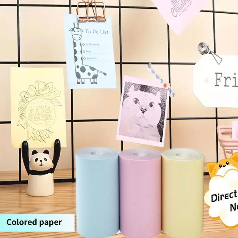 🔥New Year's Discounts: 50% OFF🌈Portable Mini Printer, With 5 thermal papers + 5 self-adhesive papers + 3 colored papers + colored pens