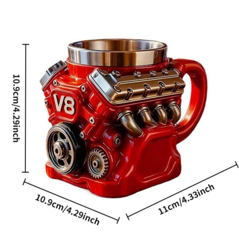 Year-End Sale : 48% OFF🔥 Realistic V8 engine stainless steel mug