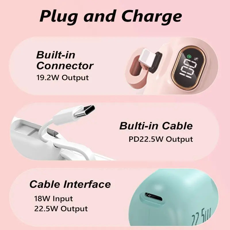 🎉New Year's Discounts: 48% OFF ⏰ 5000mAh Mini Portable Charger with 22.5W Fast Output for phone🔋