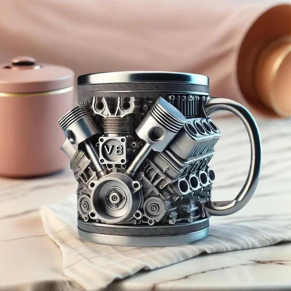 Year-End Sale : 48% OFF🔥 Realistic V8 engine stainless steel mug
