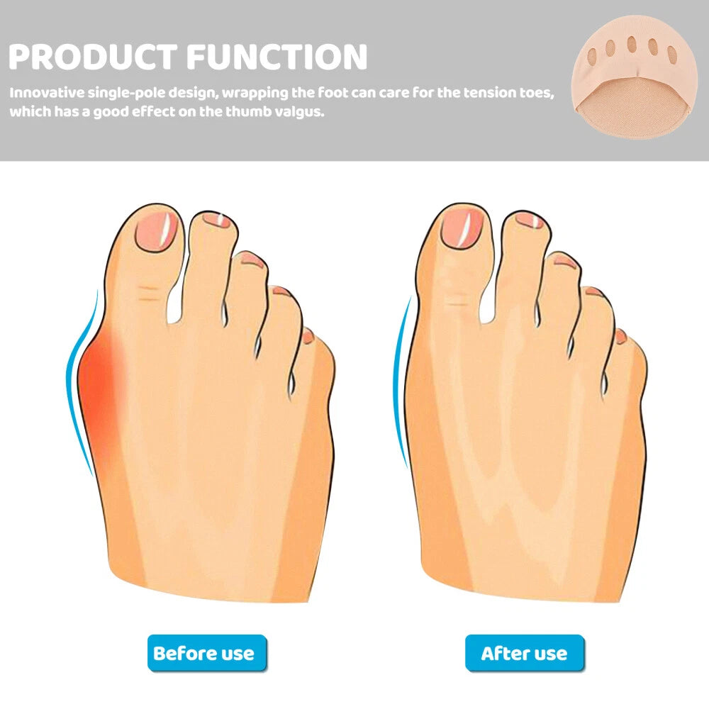 🔥New Year's Discounts: 50% OFF⏰ 2 Pairs Invisible Five-Toe Forefoot Cushion & Toe Liner Socks — Comfort Pads for High Heels, Boots, Sneakers