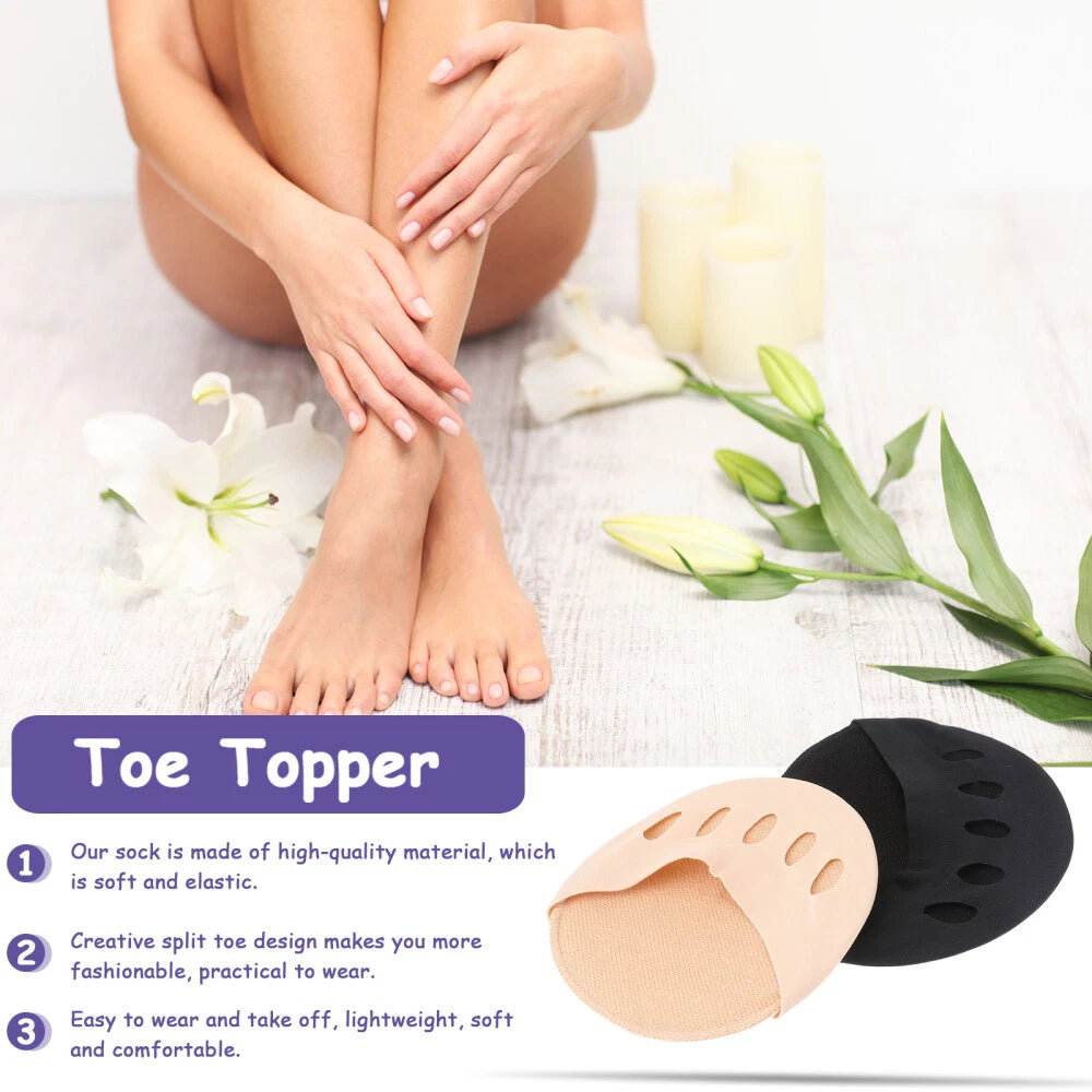 🔥New Year's Discounts: 50% OFF⏰ 2 Pairs Invisible Five-Toe Forefoot Cushion & Toe Liner Socks — Comfort Pads for High Heels, Boots, Sneakers