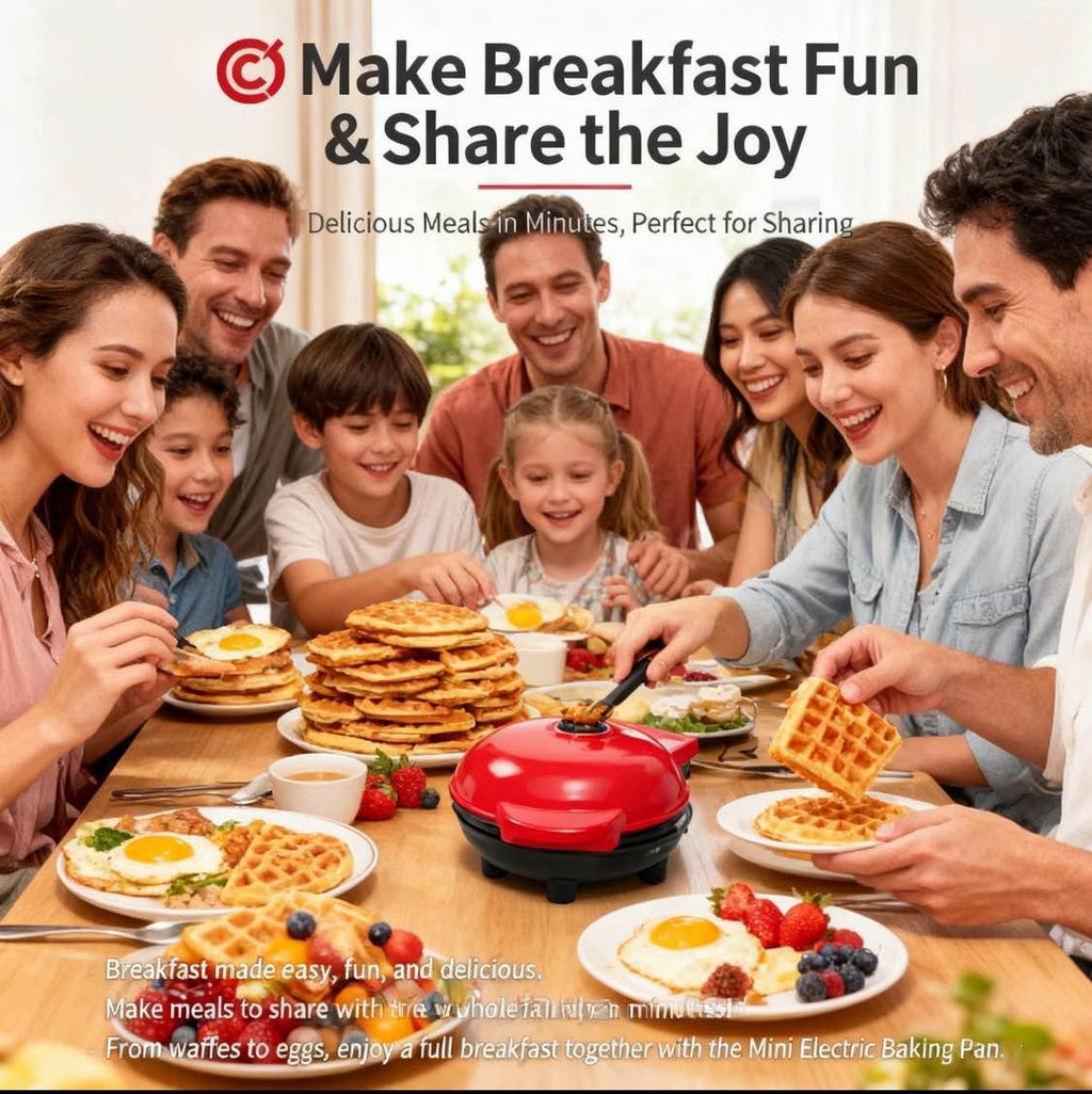 🎄Christmas Special: 48% Off🍳 Mini Electric Baking Pan & Waffle Maker