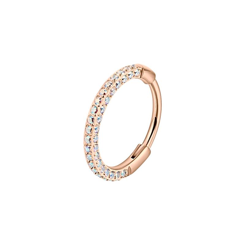 🔥New Year's Discounts: 50% OFF💎20G Titanium Triple-Sided Micro Gem Hinged Nose Hoop — Sparkling Clicker Beauty Mark Jewelry