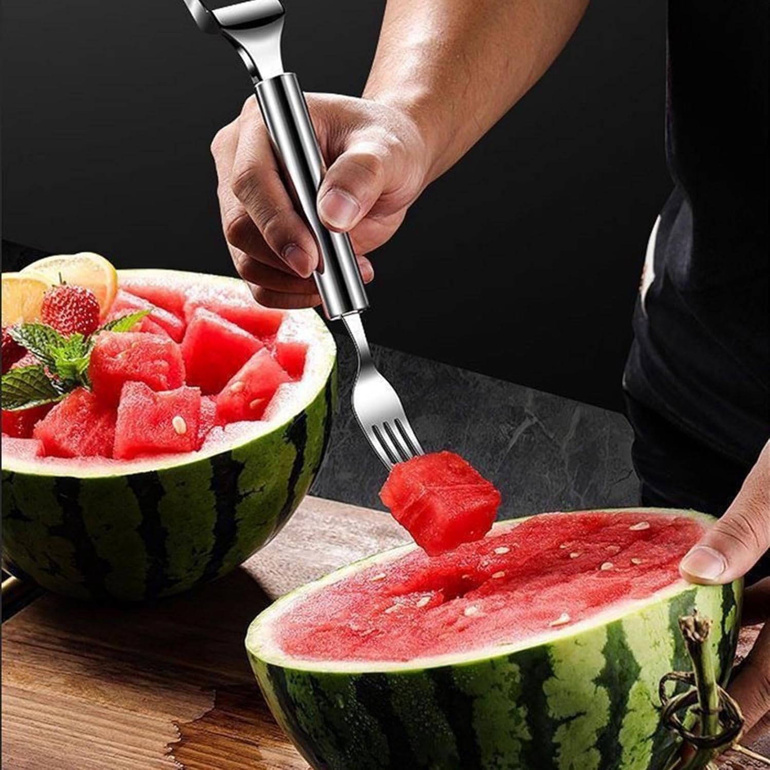 🍉2-Pack Upgraded Watermelon Fork Slicer Cutter Tool