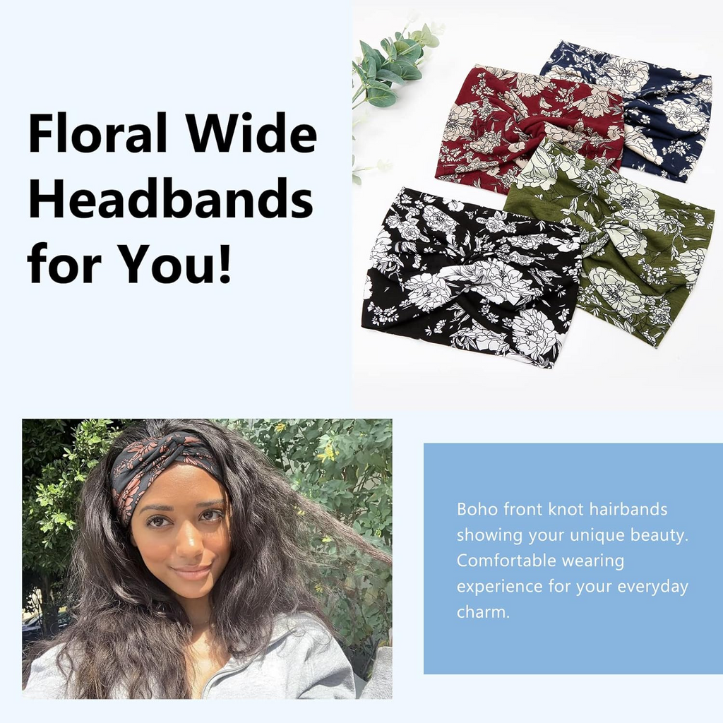 Flash Sale⚡6Pcs Boho Paisley Printed Wide Knotted Headbands for Women