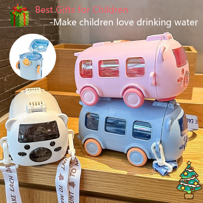 🎄Best Christmas gift-48% OFF🎁🚌Portable Water Cup in Bus Shape with Strap（16.9 Oz）