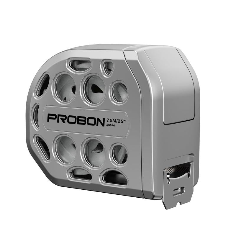 5 m langes, einziehbares Maßband aus Edelstahl mit magnetischer Auto-Lock-Funktion, wasserdicht und tragbar, inklusive rostfreiem Schutzkoffer.