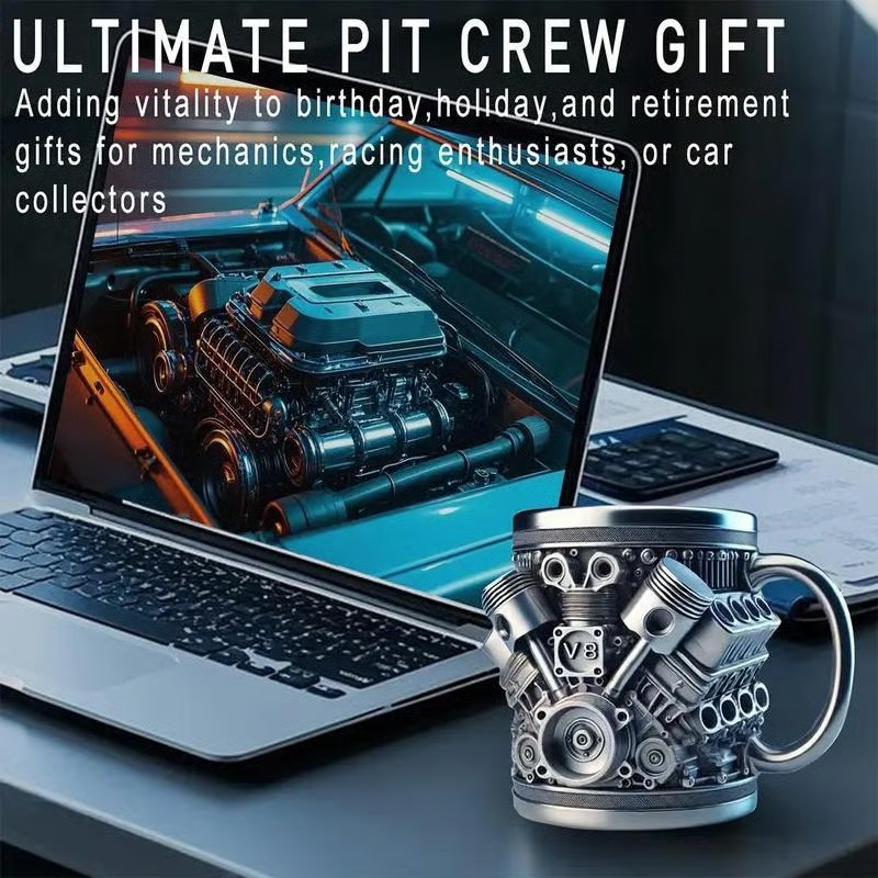 Weihnachtsangebot ☕ Handgefertigte Tasse eines deutschen Designers mit V8-Motor