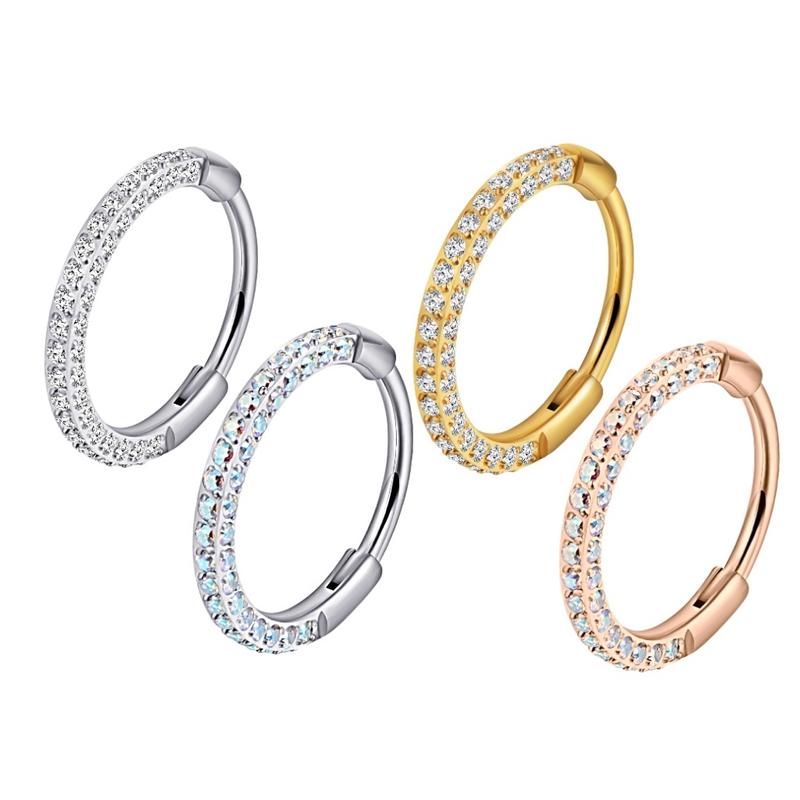 🔥New Year's Discounts: 50% OFF💎20G Titanium Triple-Sided Micro Gem Hinged Nose Hoop — Sparkling Clicker Beauty Mark Jewelry