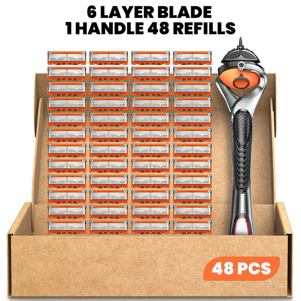 50 % Rabatt heute 🔥 24/48 Ersatzklingen für Herrenrasierer inklusive Griff