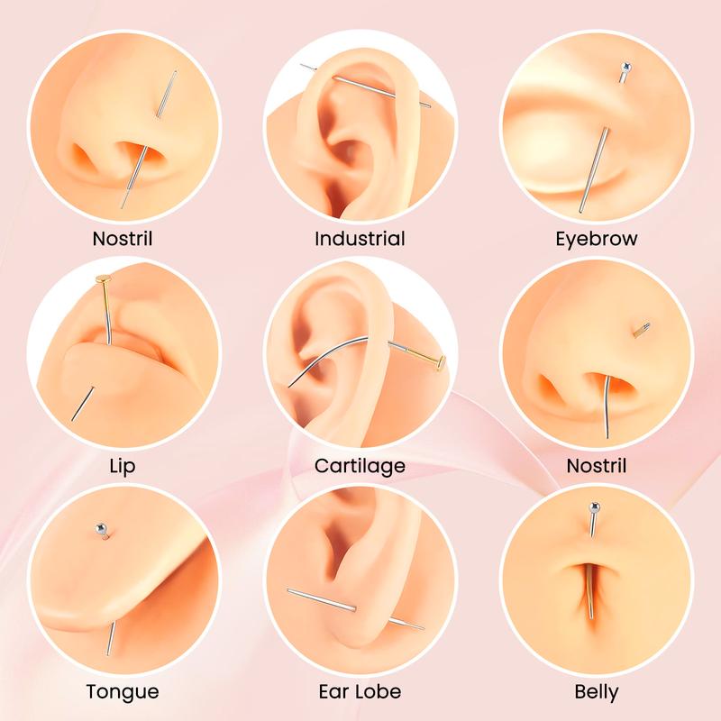 Body Jewelry Changer Kit with Bead Gripper - 16G/18G/20G Easy Grip Taper for Nose Rings, Ear & Lip Studs