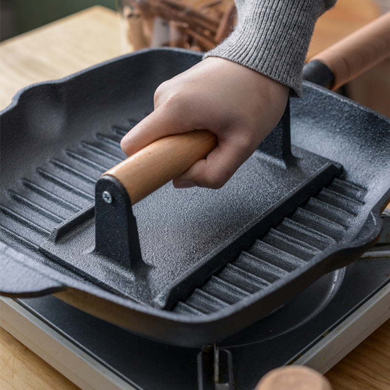 🔥New Year's Discounts: 50% OFF🔥 Cast Iron Steak & Burger Press with Wood Handle
