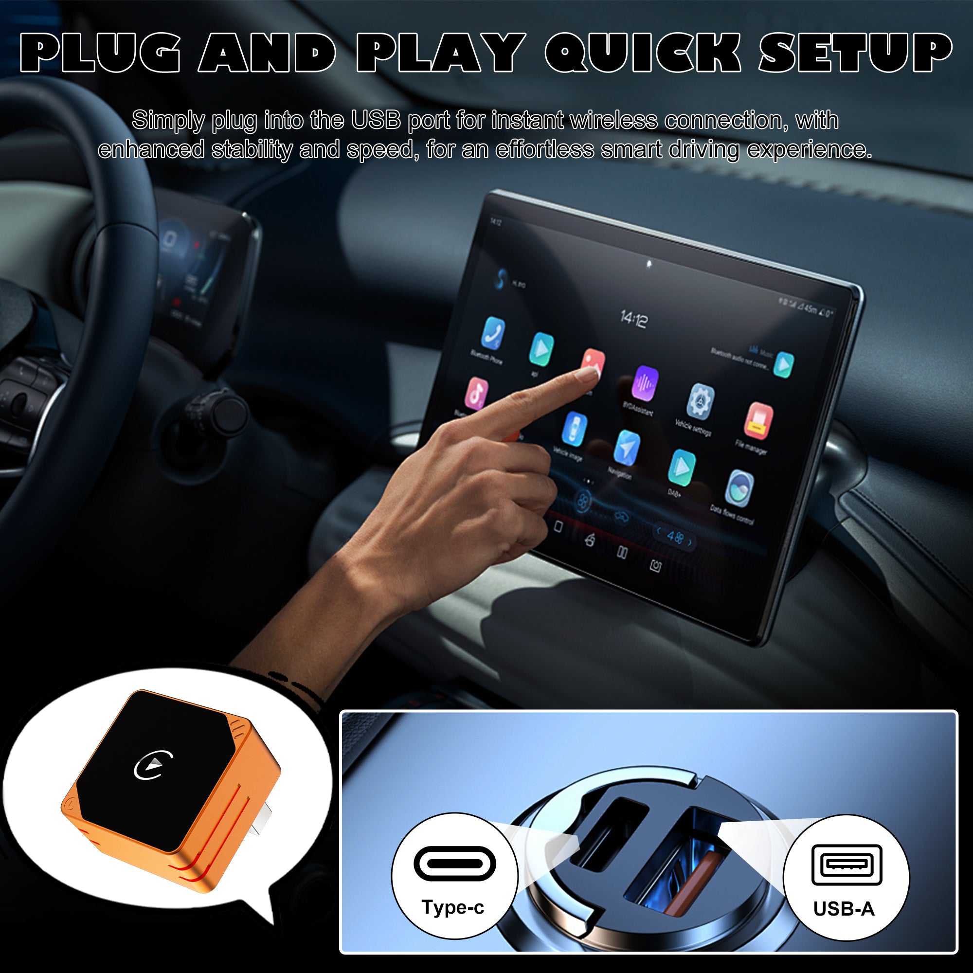 New Year Sale 48%OFF🔥2026 New Mini Cube Pro 3.0 Wireless CarPlay & Android Auto Adapter – Plug & Play, Fast Auto-Reconnect