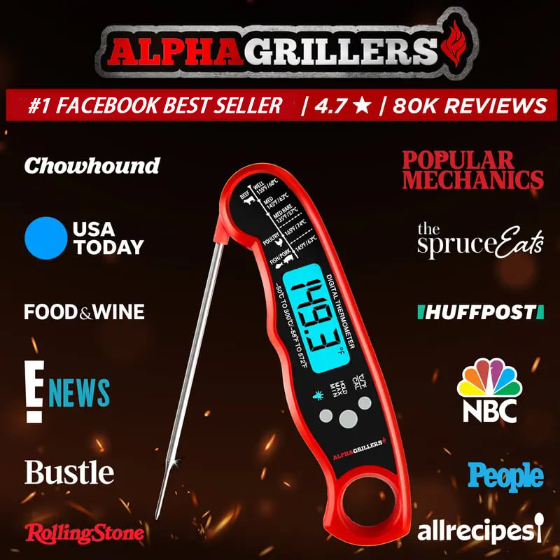 🎄Christmas Special: 48% Off🔥[BBQ Essential]Digital Meat Thermometer-3s Instant Read Backlight Magnetic Waterproof