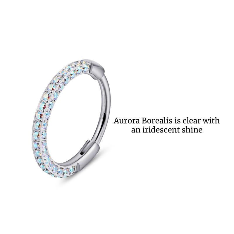 🔥New Year's Discounts: 50% OFF💎20G Titanium Triple-Sided Micro Gem Hinged Nose Hoop — Sparkling Clicker Beauty Mark Jewelry