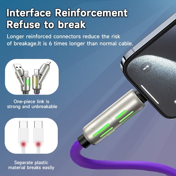 🎁🔥⚡4-in-1 USB Charging Cable fast charging MAX 60w