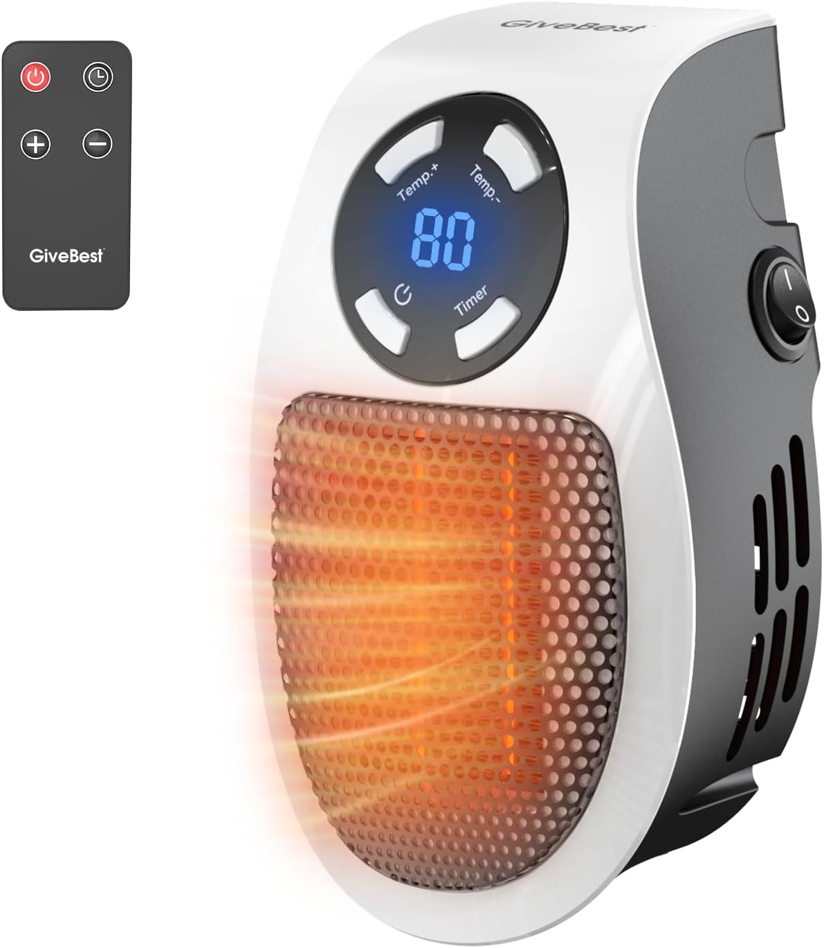 450W Plug-In Space Heater with Thermostat & Timer