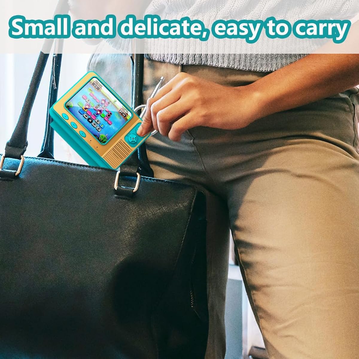 PYBGE GV300S Retro-Videospielkonsole – 308 klassische Spiele vorinstalliert, 3-farbiges Retro-Gamepad, Mini-Handheld-Spielkonsole im TV-Stil für Kinder und Erwachsene – Nostalgie pur