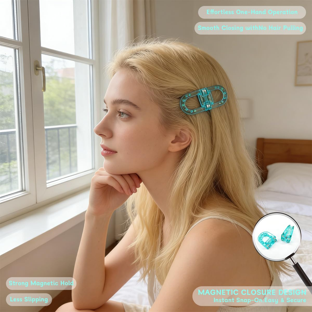 4-Pack Magnetic Hair Bow Clips for Women