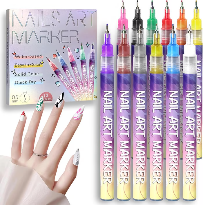 🏆#1 Best Seller 💕🎨12 Colours Nail Art Pens Set💅