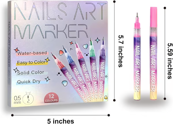 🏆#1 Best Seller 💕🎨12 Colours Nail Art Pens Set💅