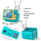 PYBGE GV300S Retro Video Game Console – 308 Classic Built-In Games, 3-Color Retro Gamepad, Mini Handheld TV-Style Game Player for Kids & Adults Nostalgia