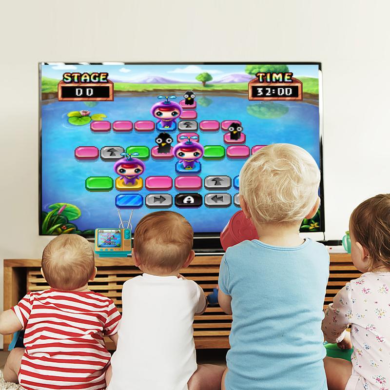 PYBGE GV300S Retro-Videospielkonsole – 308 klassische Spiele vorinstalliert, 3-farbiges Retro-Gamepad, Mini-Handheld-Spielkonsole im TV-Stil für Kinder und Erwachsene – Nostalgie pur