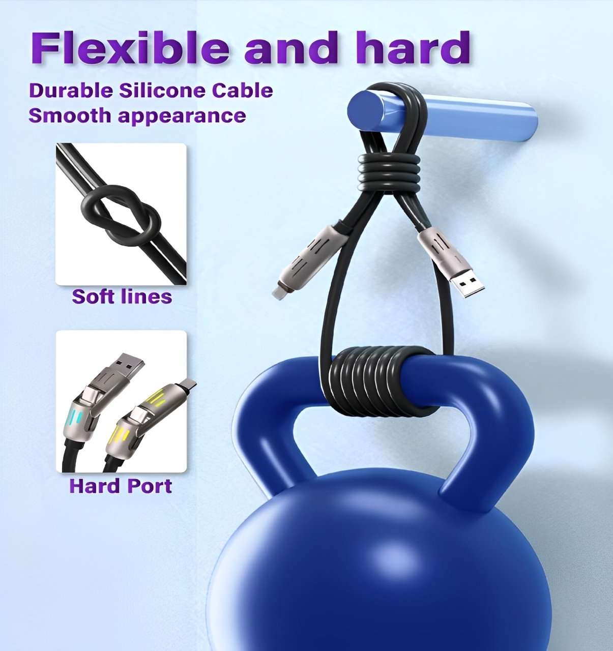 🎁🔥⚡4-in-1 USB Charging Cable fast charging MAX 60w