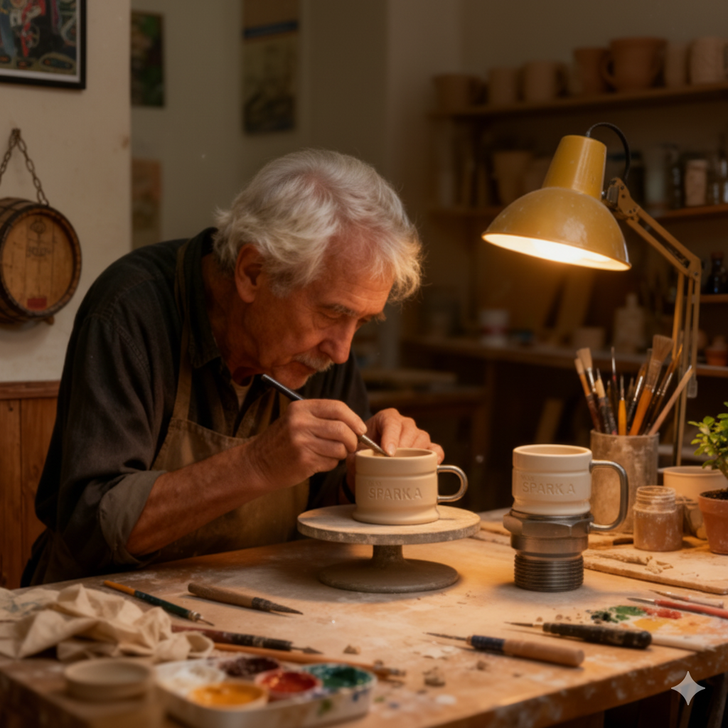 🎄Christmas Sale🔧German Designer Handmade Spark Plug Mug☕ 