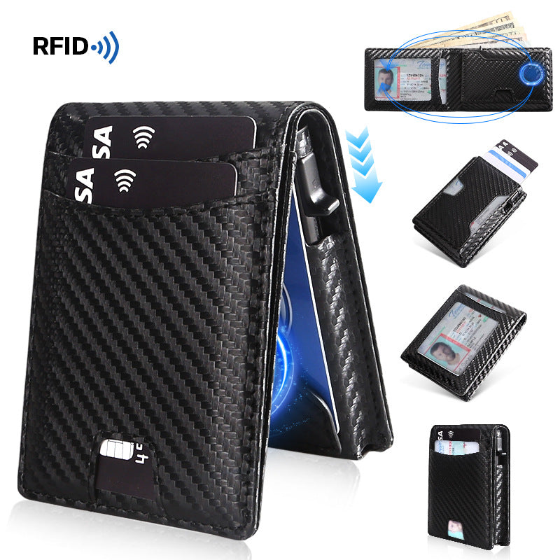 Minimalist Slim Wallet for Men – Holds 9–13 Cards, RFID Blocking Aluminum Bifold with Pop-Up Card Access, Built-In Money Clip & ID Window