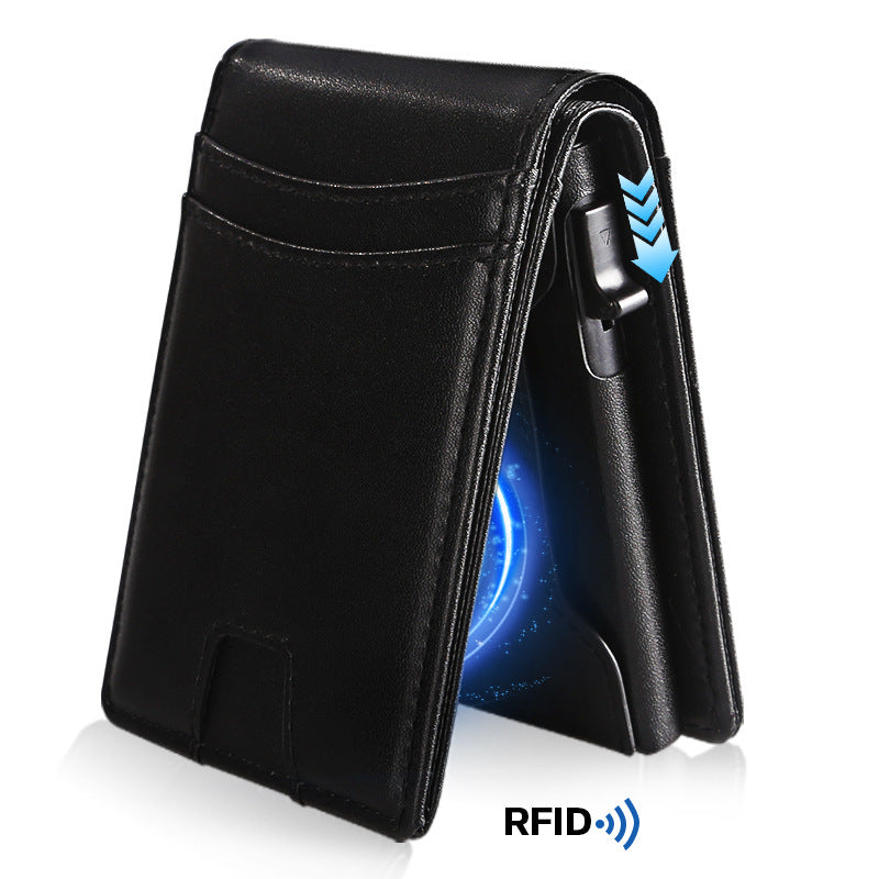 Minimalist Slim Wallet for Men – Holds 9–13 Cards, RFID Blocking Aluminum Bifold with Pop-Up Card Access, Built-In Money Clip & ID Window