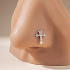 Cross Nose Stud – Hypoallergenic Food-Grade Stainless Steel Nose Piercing Jewelry for Men & Women