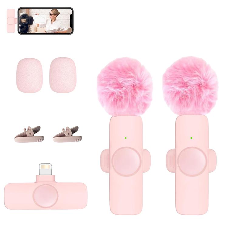 🎄 Weihnachtsangebot: 48 % Rabatt 🔥 Pinkes kabelloses Lavalier-Mini-Mikrofon