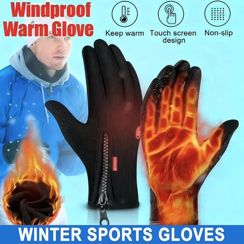 Outdoor-Handschuhe für kaltes Wetter mit Touchscreen-Unterstützung, winddichte und warme Handschuhe für Sport, Reisen und den Alltag