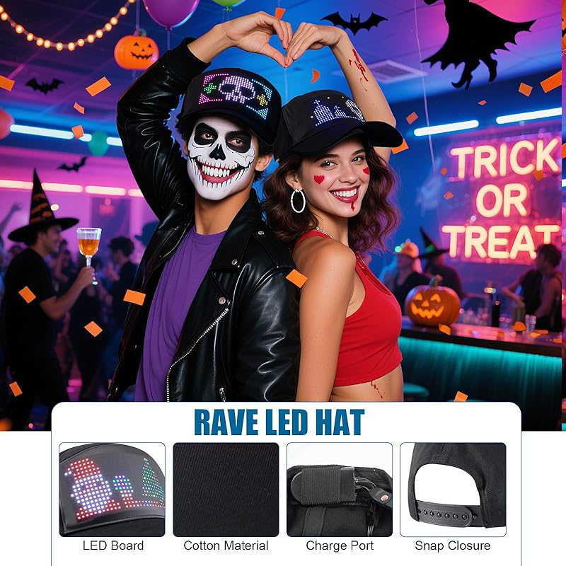 🎁Winter Special Sale 48%OFF🔥LED Bluetooth Cap with Custom Text & GIF Display