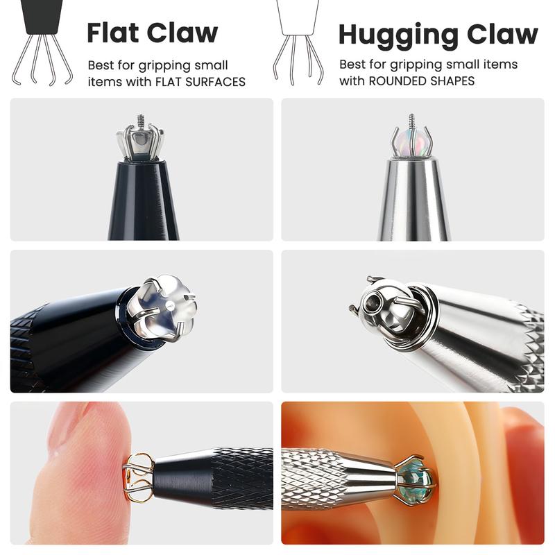 Body Jewelry Changer Kit with Bead Gripper - 16G/18G/20G Easy Grip Taper for Nose Rings, Ear & Lip Studs