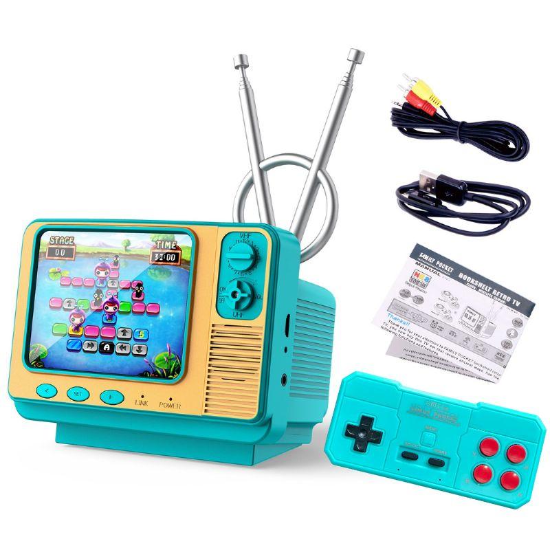 PYBGE GV300S Retro Video Game Console – 308 Classic Built-In Games, 3-Color Retro Gamepad, Mini Handheld TV-Style Game Player for Kids & Adults Nostalgia