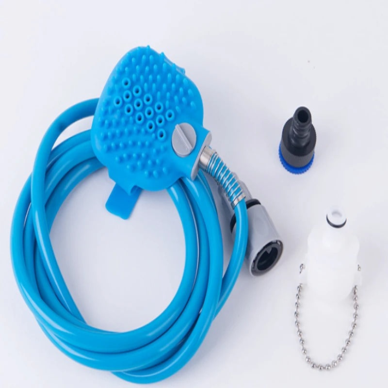 Duschaufsatz für Hunde (2-in-1) | Silikon-Peeling &amp; Wasserspray – Einfaches Abspülen, sanfte Massage, abnehmbarer Schlauchadapter